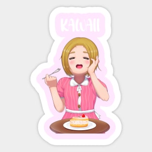 kawaii cake anime girl Sticker